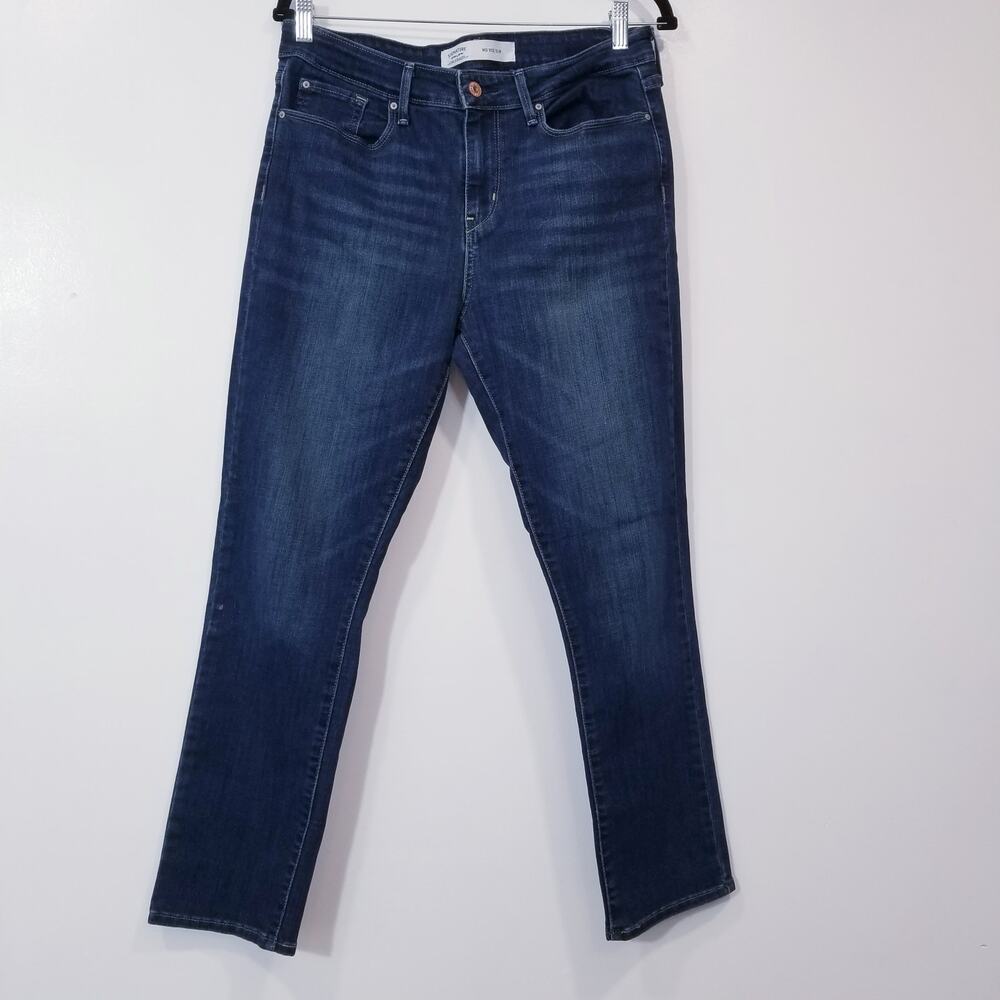 Levi's Strauss Jeans Mid Rise Slim Dark Wash Blue Denim